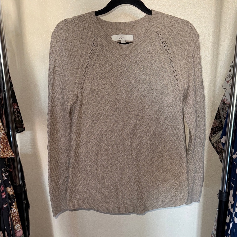 LOFT Women's Beige Knit Sweater